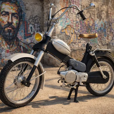 Mô hình xe cổ Puch MV50 1974 tỷ lệ 1:8 - Dự án in 3D cực chất