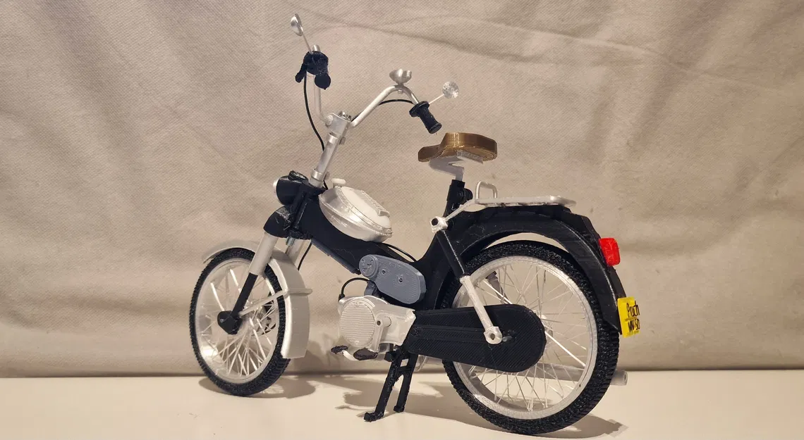Mô hình xe cổ Puch MV50 1974 tỷ lệ 1:8 - Dự án in 3D cực chất - Image 8
