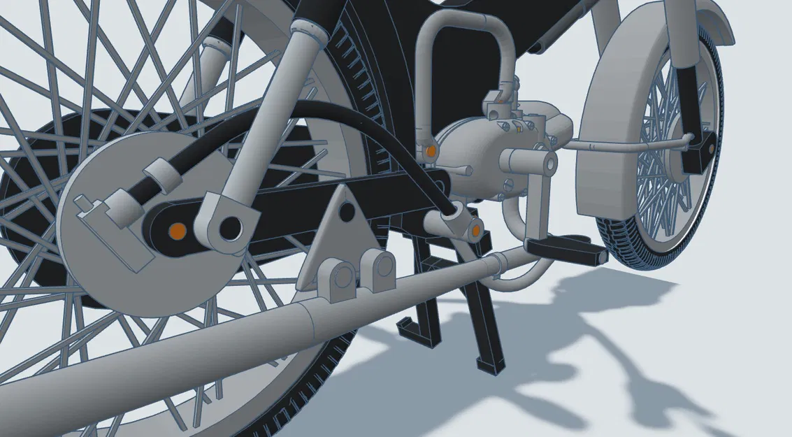 Mô hình xe cổ Puch MV50 1974 tỷ lệ 1:8 - Dự án in 3D cực chất - Image 21