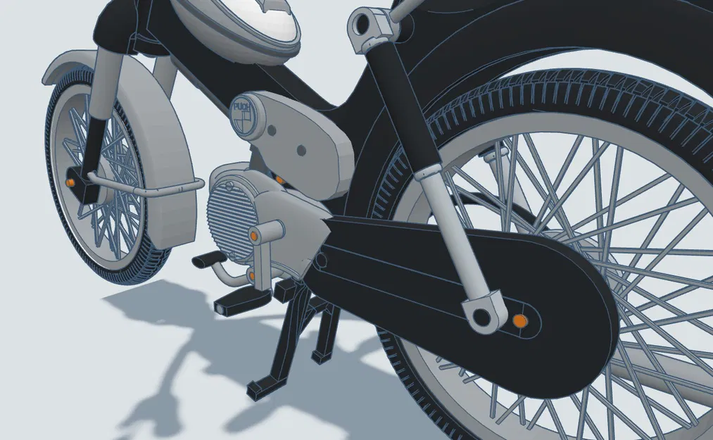 Mô hình xe cổ Puch MV50 1974 tỷ lệ 1:8 - Dự án in 3D cực chất - Image 28