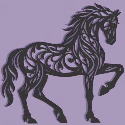 Mô hình trang trí ngựa Silhouet Horse tinh tế cho máy in 3D