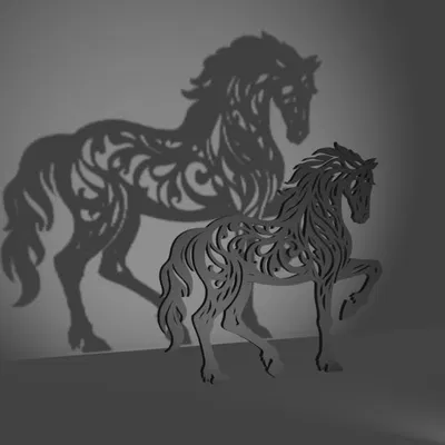 Mô hình trang trí ngựa Silhouet Horse tinh tế cho máy in 3D