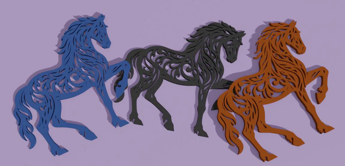 Mô hình trang trí ngựa Silhouet Horse tinh tế cho máy in 3D - Image 5