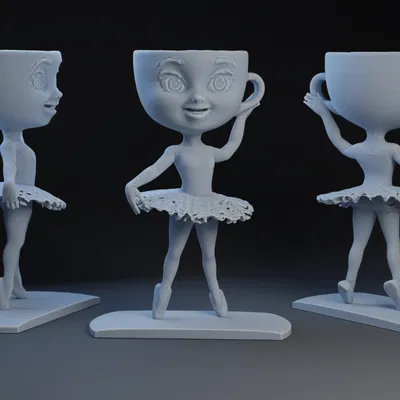 Mô hình Ballerina Cappuccino in 3D - Trang trí bàn làm việc độc lạ