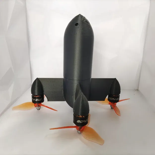 Mô hình in 3D FPV Rocket - Khung drone dáng tên lửa độc lạ - Image 1