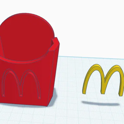 Mô hình hộp đựng đồ kiểu dáng khoai tây chiên McDonald's (In 3D)