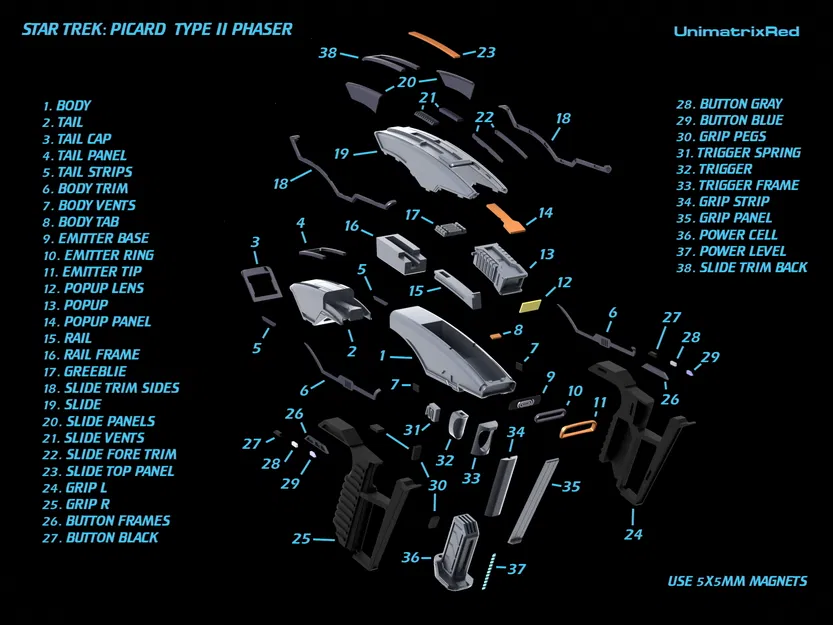 Star Trek: Picard Phaser - Mô hình 3D súng Phaser cực chi tiết - Image 2
