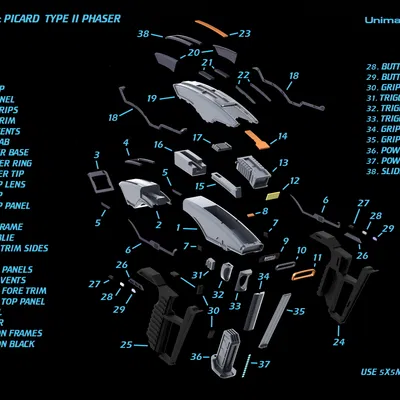 Star Trek: Picard Phaser - Mô hình 3D súng Phaser cực chi tiết