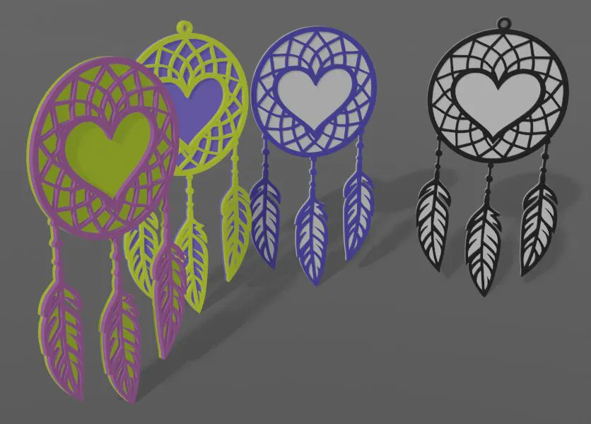 Mô hình trang trí Dreamcatcher trái tim in 3D cực xinh - Image 1