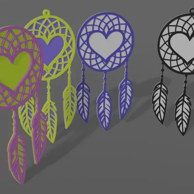 Mô hình trang trí Dreamcatcher trái tim in 3D cực xinh