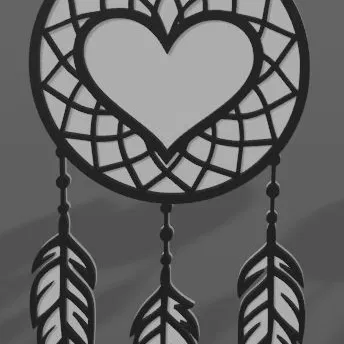 Mô hình trang trí Dreamcatcher trái tim in 3D cực xinh