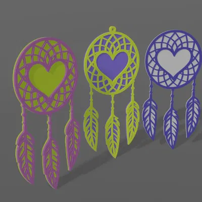 Mô hình trang trí Dreamcatcher trái tim in 3D cực xinh