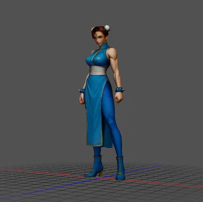 Mô hình 3D Chun-Li (Street Fighter) sắc nét cho game thủ