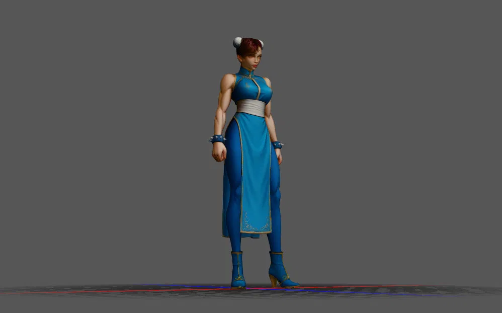 Mô hình 3D Chun-Li (Street Fighter) sắc nét cho game thủ - Image 2