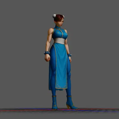 Mô hình 3D Chun-Li (Street Fighter) sắc nét cho game thủ