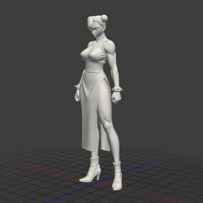 Mô hình 3D Chun-Li (Street Fighter) sắc nét cho game thủ