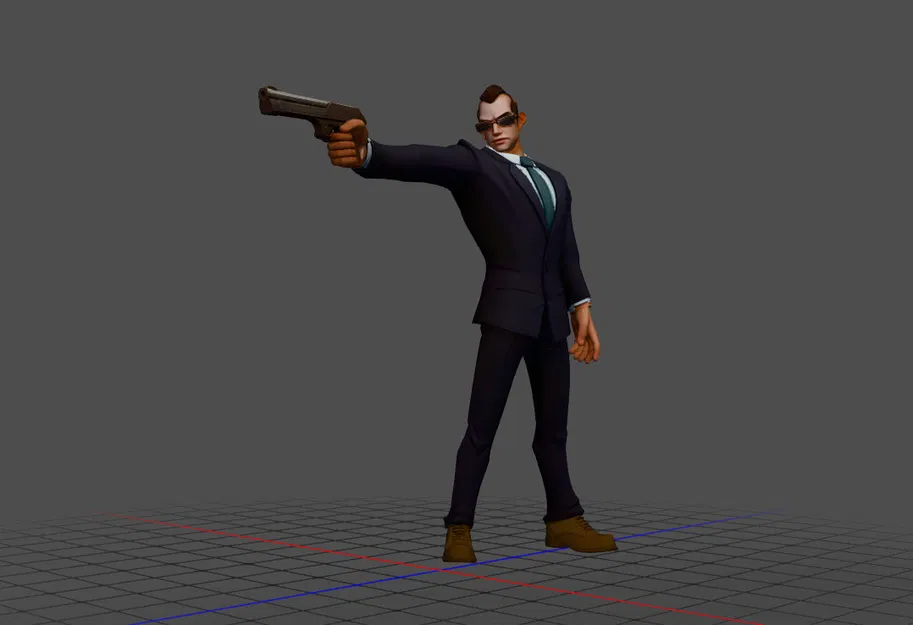 Mô hình 3D nhân vật mật vụ phong cách hành động (Agent) - Image 1