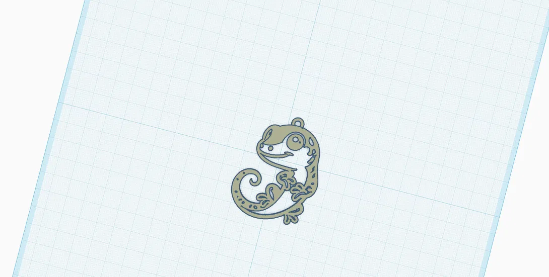 Mẫu móc khóa hình chú thằn lằn Lizard 3D in siêu dễ thương - Image 1