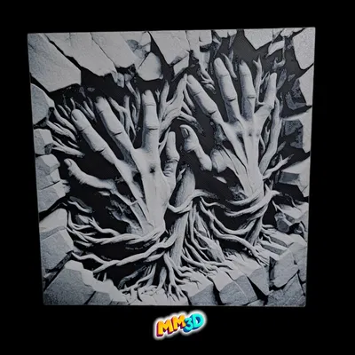 Tác phẩm HueForge: Bàn tay phá tường (Broken Wall Hands)