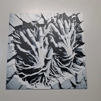 Tác phẩm HueForge: Bàn tay phá tường (Broken Wall Hands)