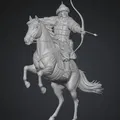 Mô hình 3D Cung thủ thảo nguyên cưỡi ngựa cực chi tiết - Thumbnail 1