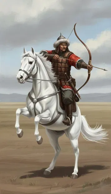 Mô hình 3D Cung thủ thảo nguyên cưỡi ngựa cực chi tiết - Image 2