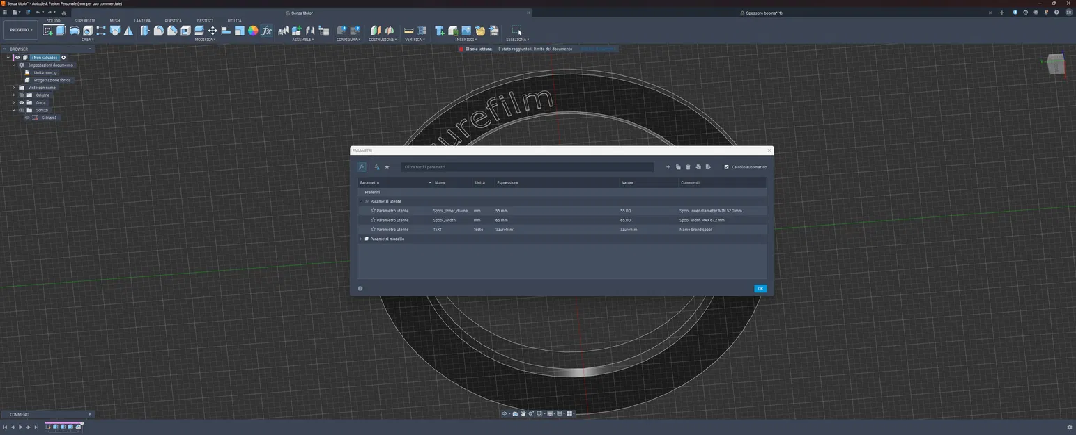 Thiết kế tham số cho bộ chuyển đổi cuộn nhựa Filament Storage 2026 trong Fusion - Image 1
