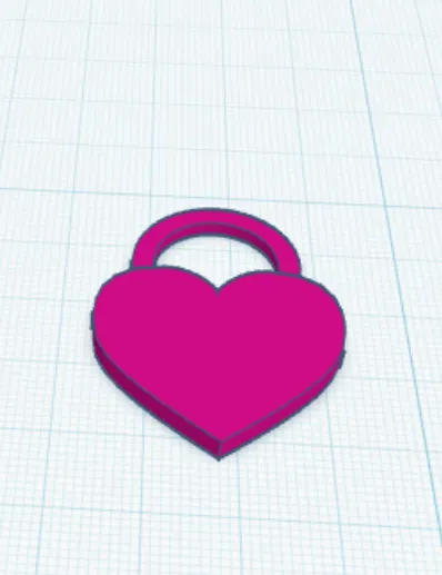 Mẫu móc khóa trái tim xinh xắn (Heart key chain) in 3D dễ dàng - Image 1