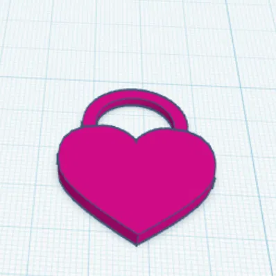 Mẫu móc khóa trái tim xinh xắn (Heart key chain) in 3D dễ dàng