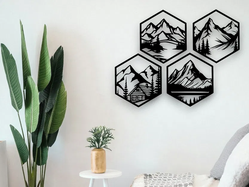 Tranh Treo Tường Hexagon Mountains - v3 - Image 1