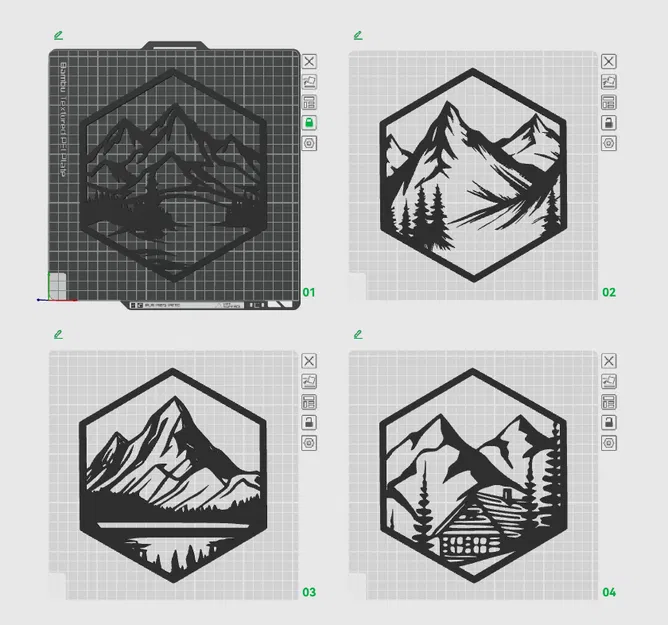 Tranh Treo Tường Hexagon Mountains - v3 - Image 2