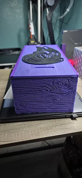 Hộp đựng đồ cỡ lớn vân gỗ với nắp hình cáo - Image 2