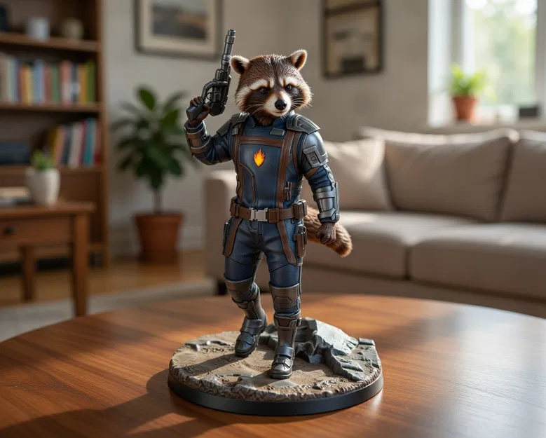 Mô hình 3D Rocket Raccoon chi tiết - Image 1