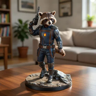 Mô hình 3D Rocket Raccoon chi tiết