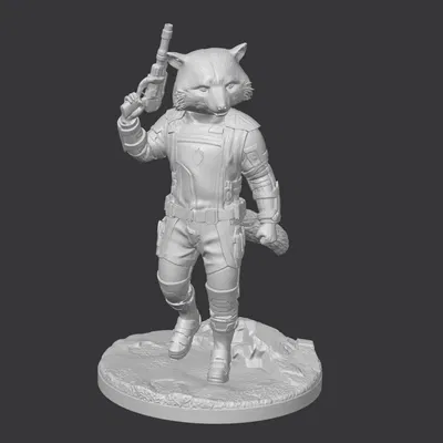 Mô hình 3D Rocket Raccoon chi tiết