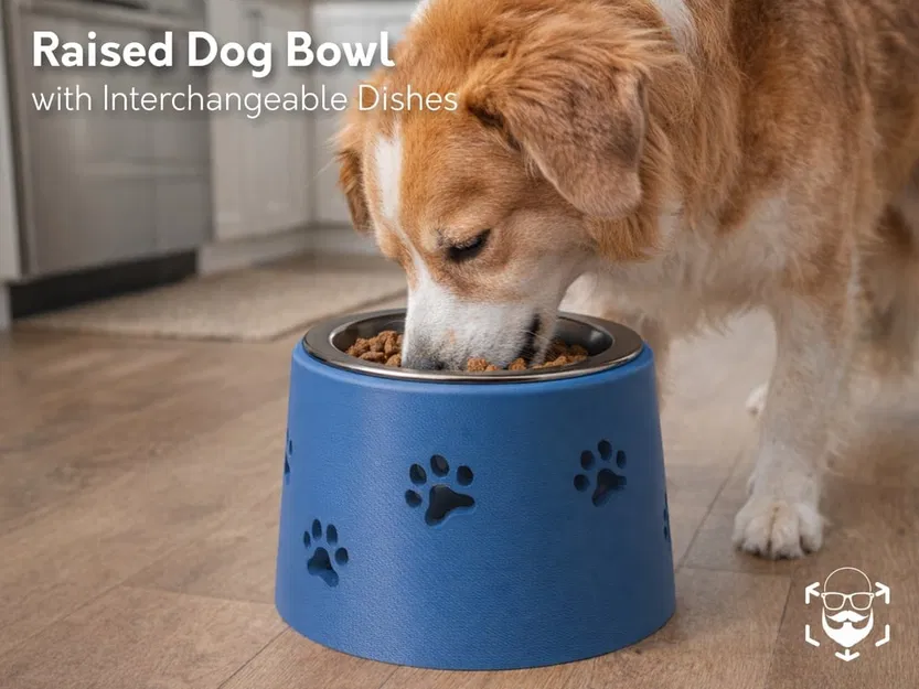 Kệ Đựng Bát Ăn Cho Chó với Khay Thay Thế Linh Hoạt - Image 1