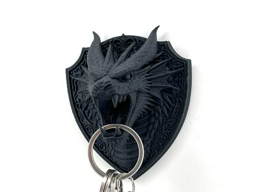 Giá treo móc khóa hình rồng bóng đêm (Dark dragon key chain organizer) - Image 2
