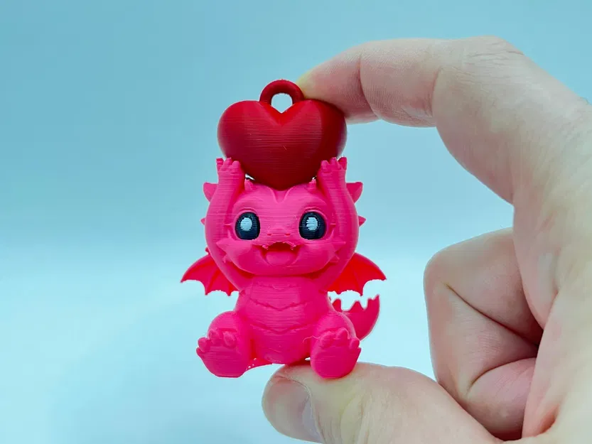 Móc khóa trang trí hình rồng chủ đề Valentine - Image 1