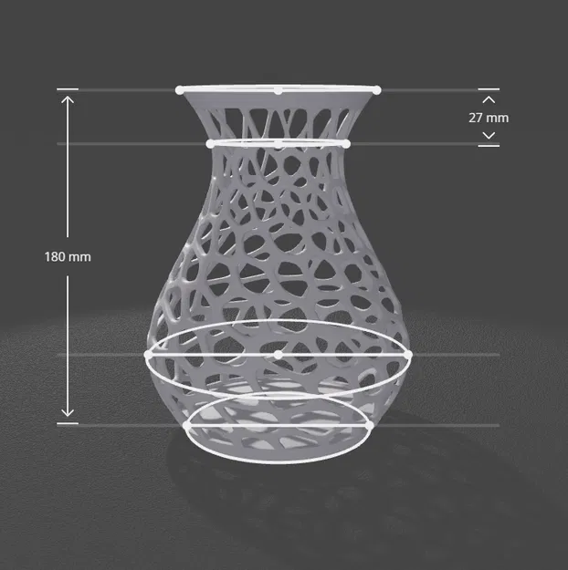 Bình hoa họa tiết Voronoi - Image 2