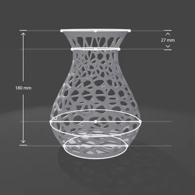 Bình hoa họa tiết Voronoi