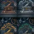 Industrieller Bonsai - Mô hình trang trí Steampunk tinh xảo - Thumbnail 10