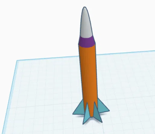 Mô hình tên lửa ROCKET TEST 1 dùng để in 3D - Image 1