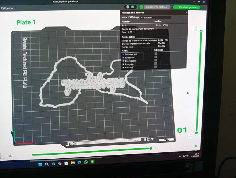 Mô hình trang trí 3D bản đồ đảo Guadeloupe hình cánh bướm - Image 1