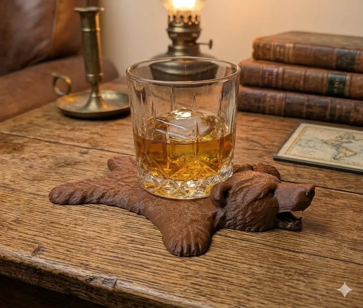 Miếng lót ly hình tấm da gấu - Image 1