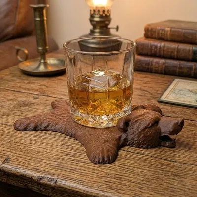 Miếng lót ly hình tấm da gấu