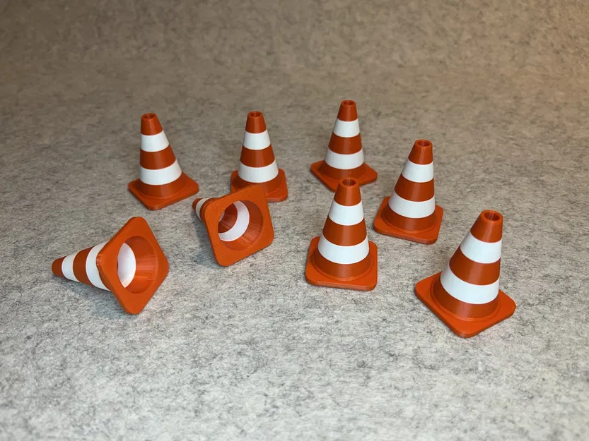 Cọc tiêu giao thông mini cho xe điều khiển từ xa (RC) - Image 6