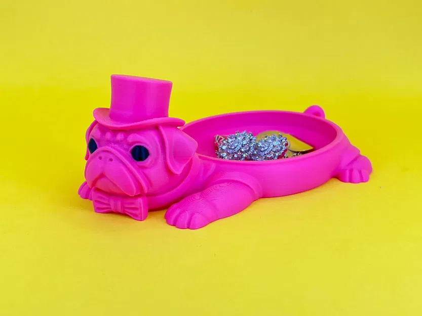 Khay đựng trang sức hình chú Pug quý ông - Image 1