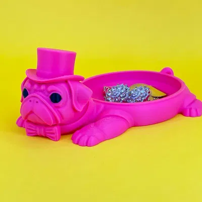 Khay đựng trang sức hình chú Pug quý ông