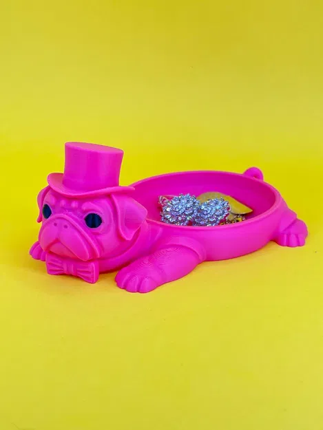 Khay đựng trang sức hình chú Pug quý ông - Image 3