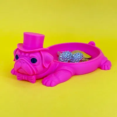 Khay đựng trang sức hình chú Pug quý ông